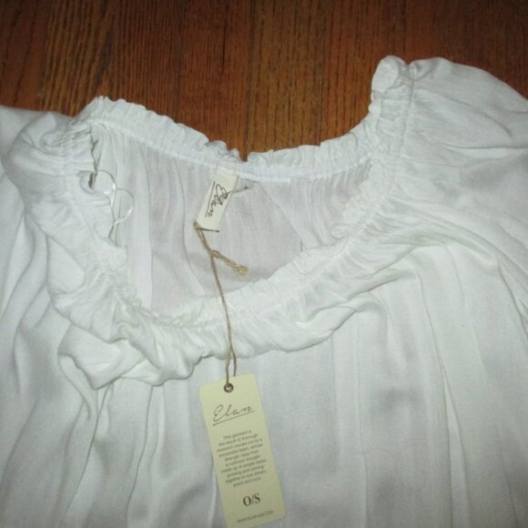 ELAN WhitWide Sleeve Pullover Blouse OS NWT - Picture 7 of 10
